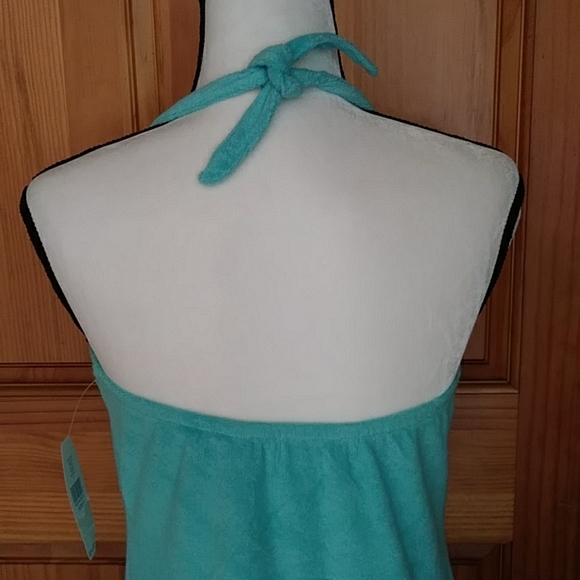 NEW Erika Taylor Intimates Halter Dress / Beach Cover Up Terrycloth S Green - Picture 9 of 16